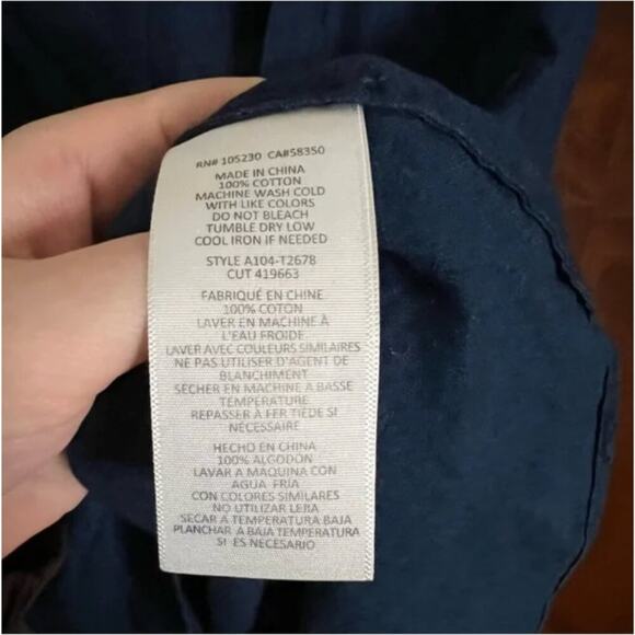 Joie Indigo Blue Roll Tab Popover Top - Picture 6 of 8